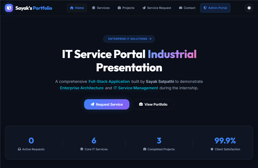 IT Service Portal dashboard